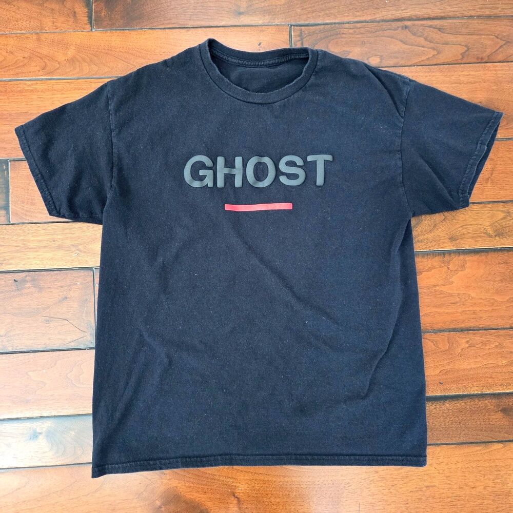 Ghost Golf T-Shirt Men's M Medium Black Tee Raised Logo Short Sleeve